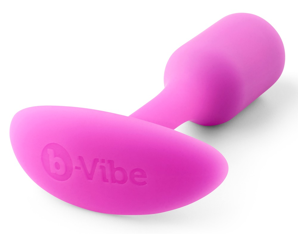 b-vibe Snug Plug 1 - análne dildo s vnútornou váhou (55g) - ružové